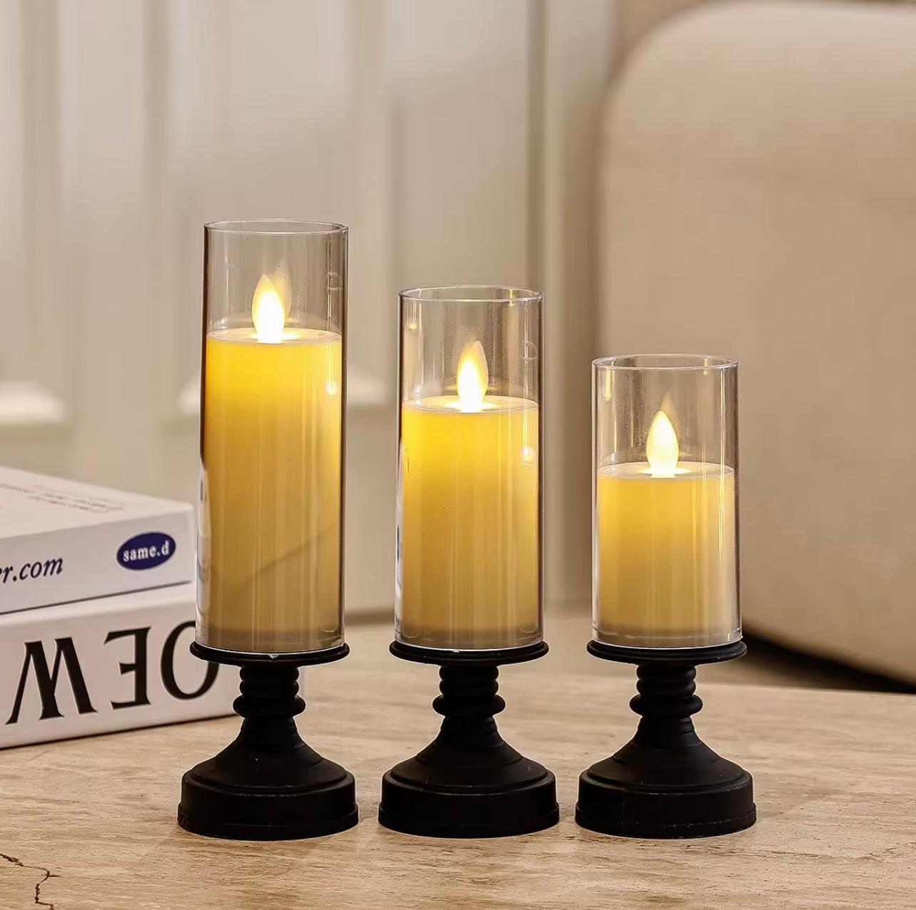 1 pcs Battery-Operated Flame LED Candlestick – Flameless Candle Light