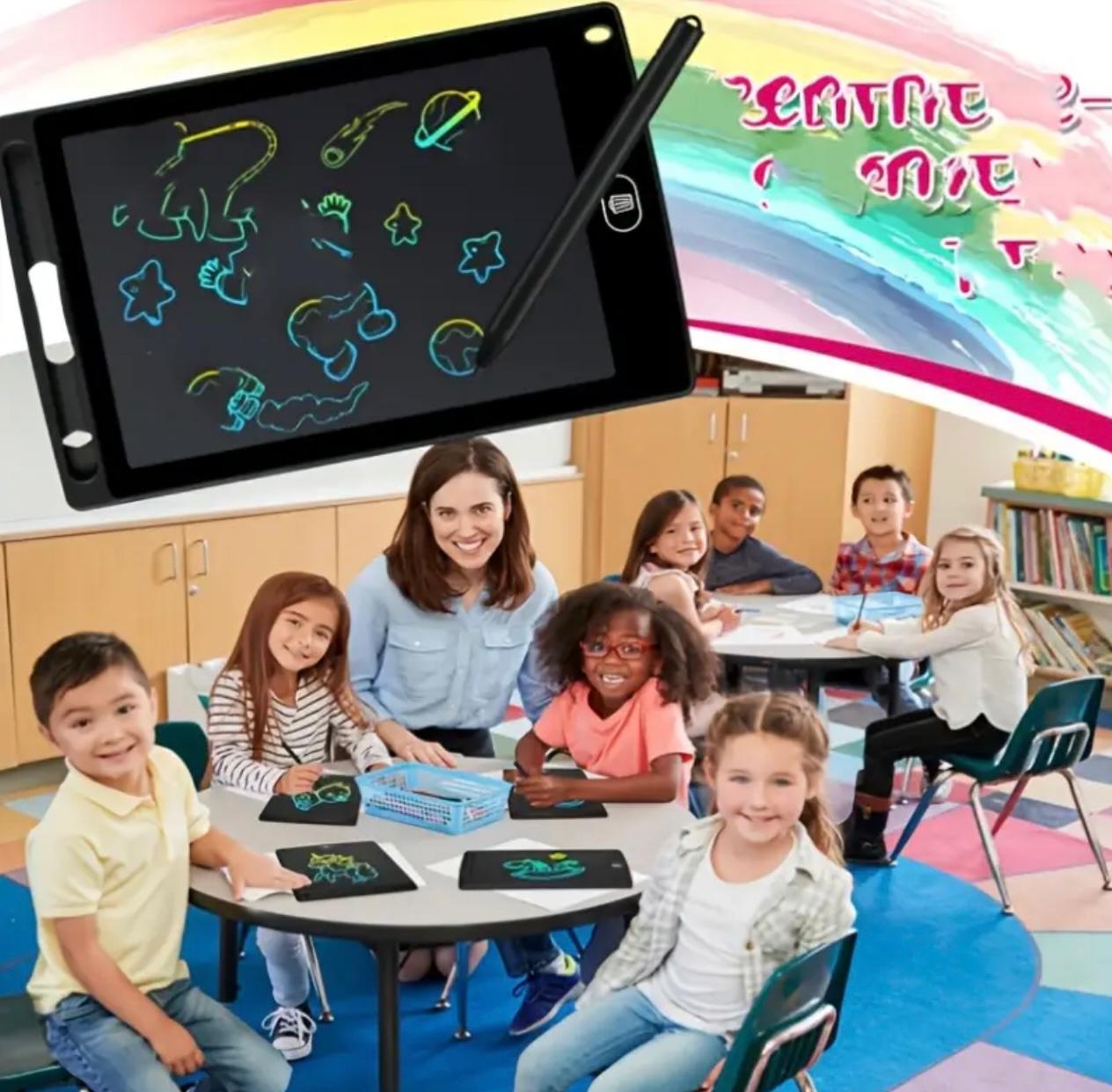 تابلت كتابة LCD - لوحة رسومات الشعار المبتكرة الملونة للأطفال (قابلة لإعادة الاستخدام وتعليمية)