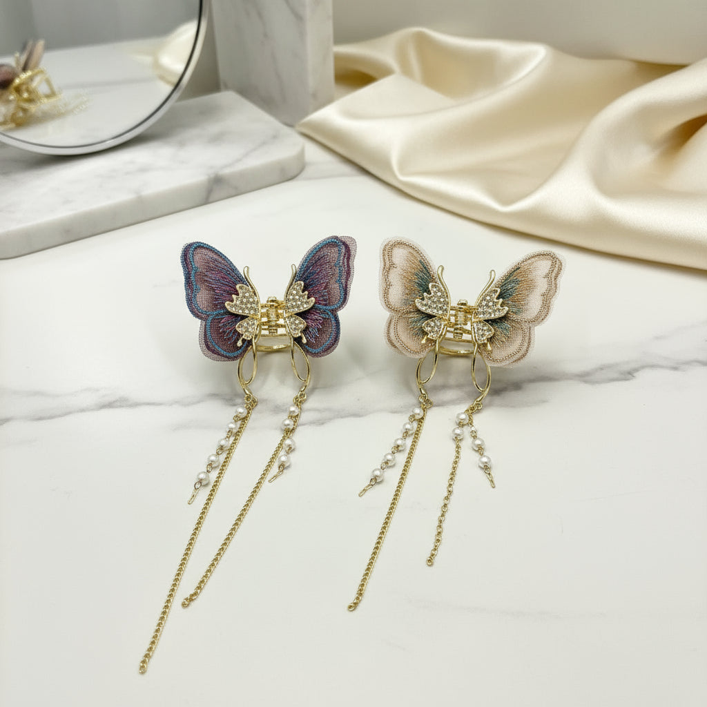 1 Pc Butterfly Hair Clip – Rhinestone Model, Elegant & Stylish Design
