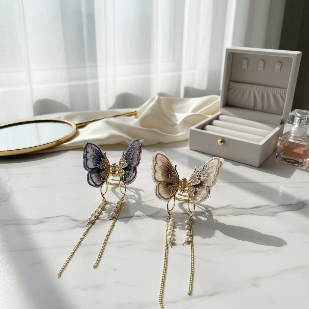 1 Pc Butterfly Hair Clip – Rhinestone Model, Elegant & Stylish Design