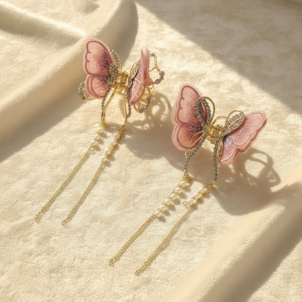 1 Pc Butterfly Hair Clip – Rhinestone Model, Elegant & Stylish Design