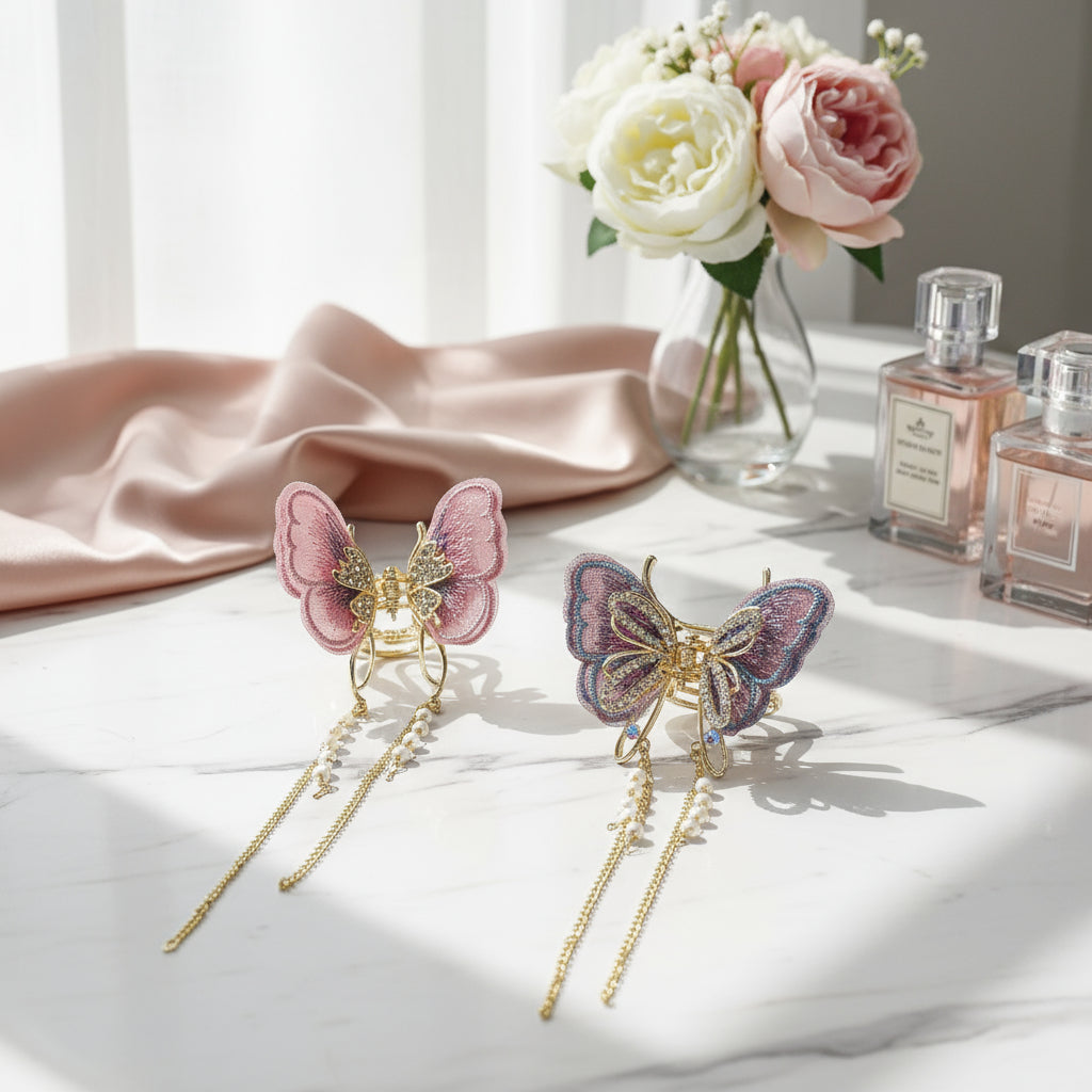 1 Pc Butterfly Hair Clip – Rhinestone Model, Elegant & Stylish Design