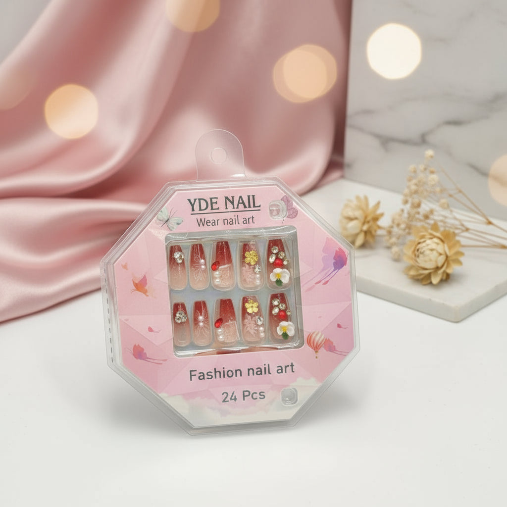 24 Pcs Nail Set – Random Model