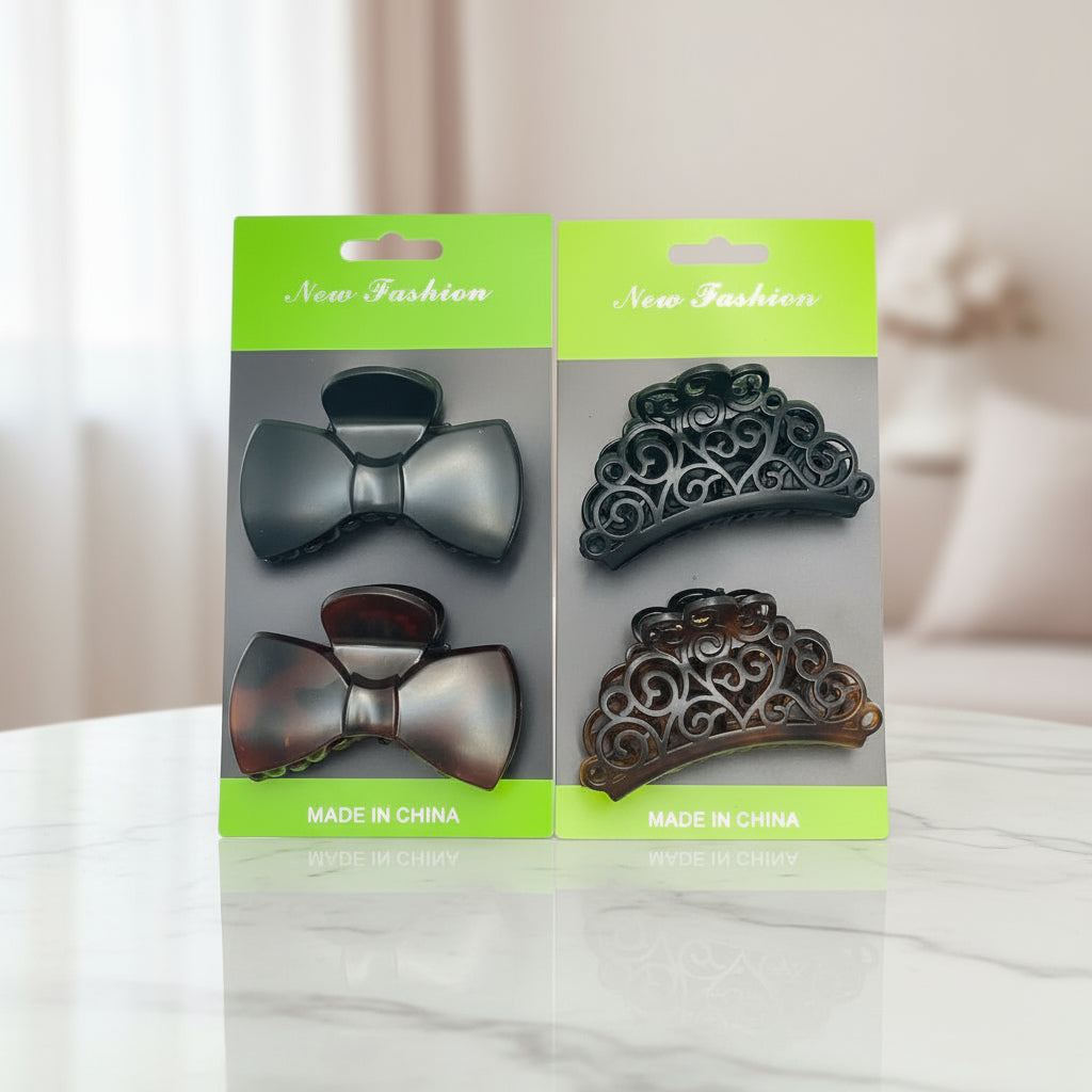 2 Pcs Hair Clip Set – Random Models, Stylish & Durable Design