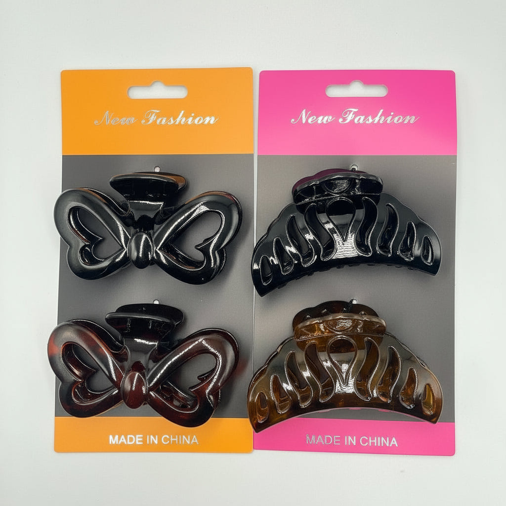 2 Pcs Hair Clip Set – Random Models, Stylish & Durable Design