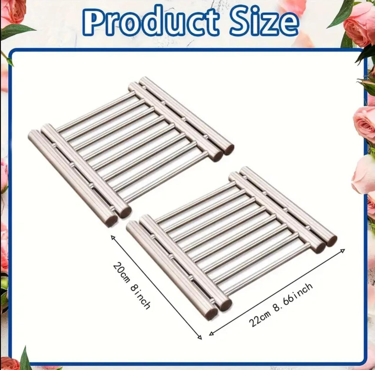 Stainless Steel Expandable Trivet – Adjustable Heat-Resistant Pot Holder & Kitchen Mat