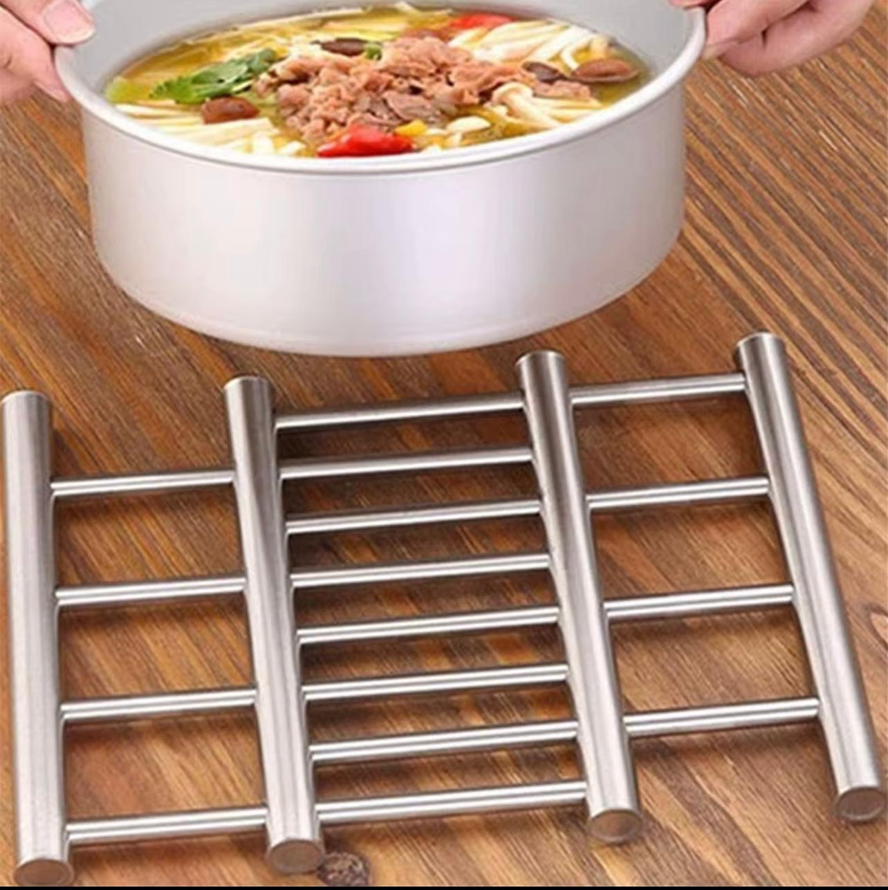 Stainless Steel Expandable Trivet – Adjustable Heat-Resistant Pot Holder & Kitchen Mat