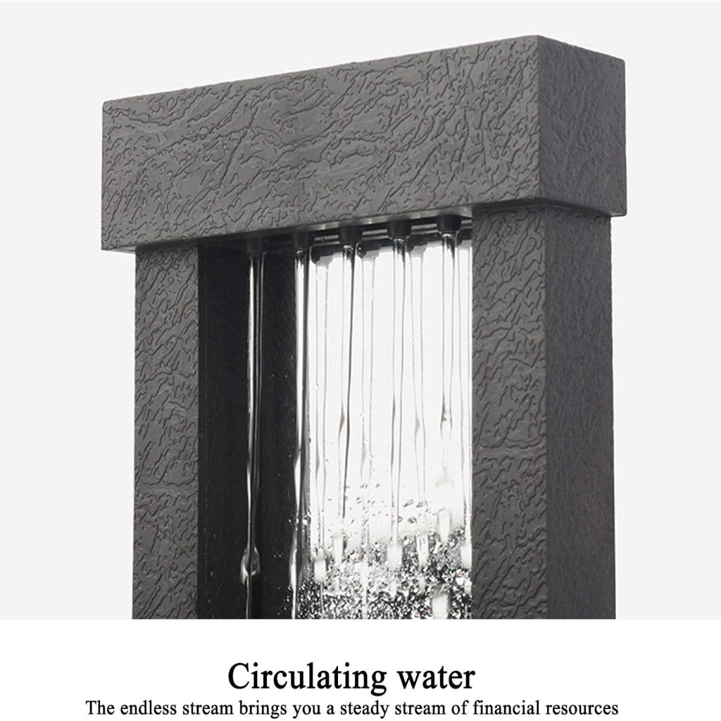 USB LED Desktop Waterfall Fountain – Creative Flowing Water Ornament for Home & Office