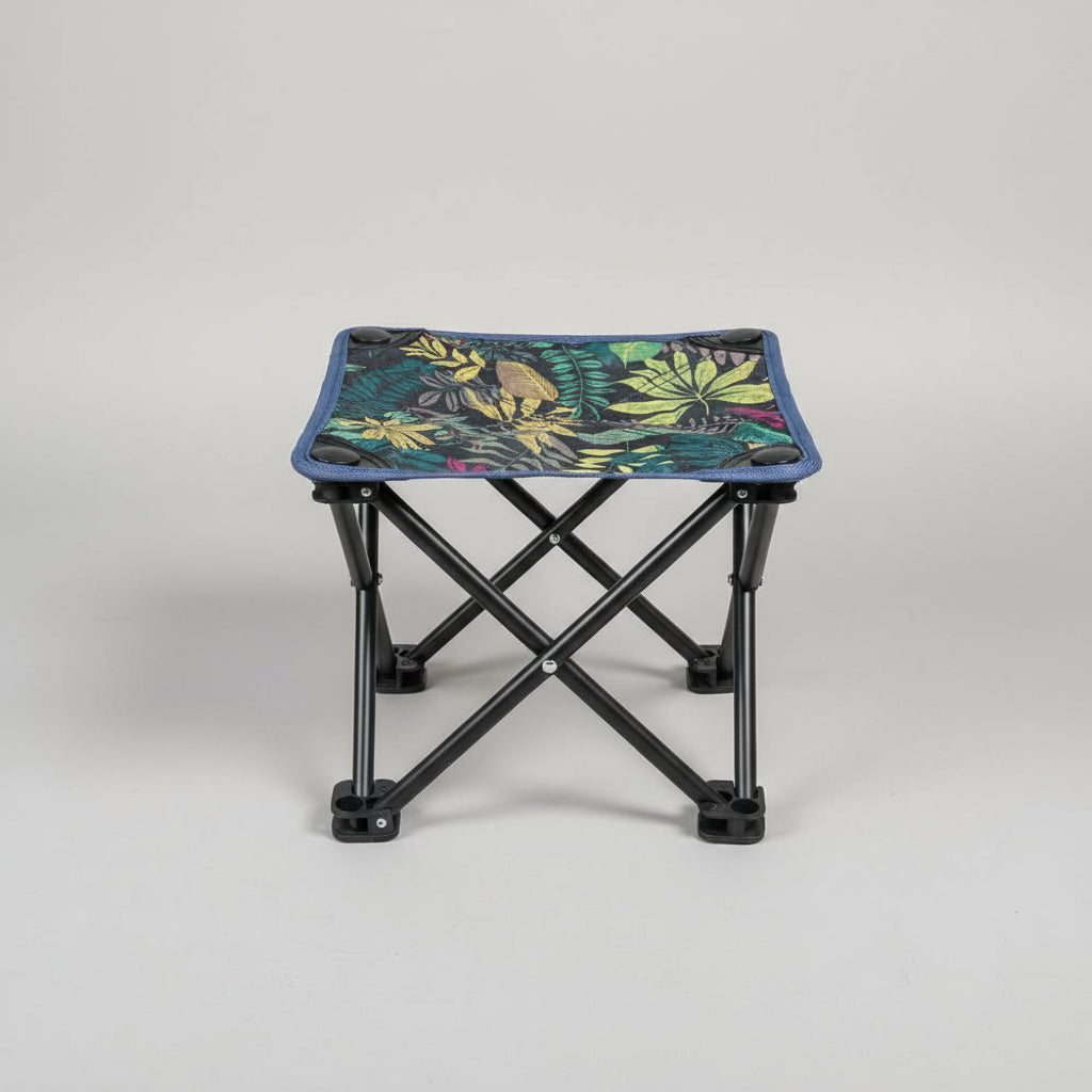 Portable Collapsible Stool – Tropical Leaf Design Travel Chair