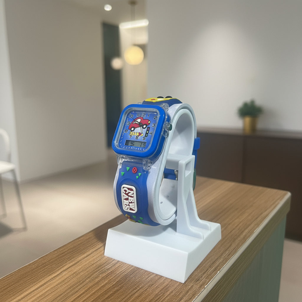 ساعة إضاءة للأطفال - ساعة يد ملونة بإضاءة LED للبنين والبنات