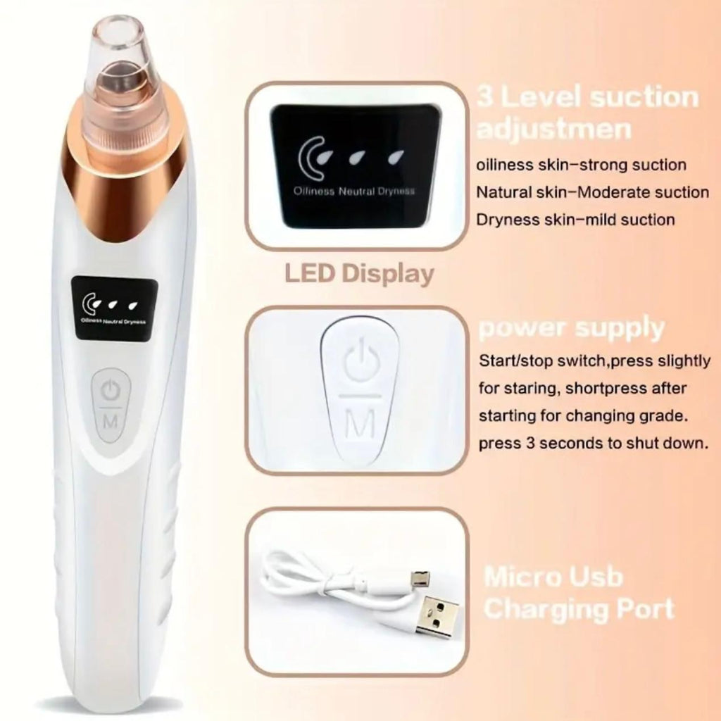 Rechargeable Blackhead Remover & Pore Cleanser Kit β Deep Cleaning, USB Charging & Adjustable Suction