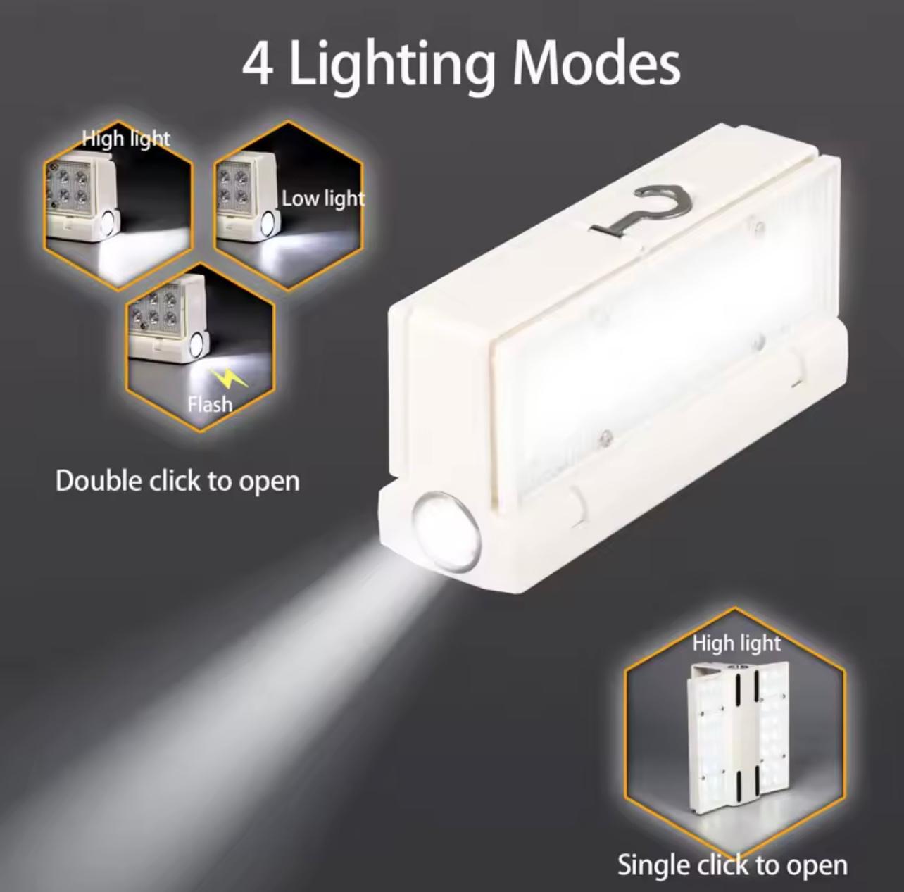 Solar Power LED Camping Lamp – 90° Folding Portable Flashlight & Lantern with 4 Lighting Modes