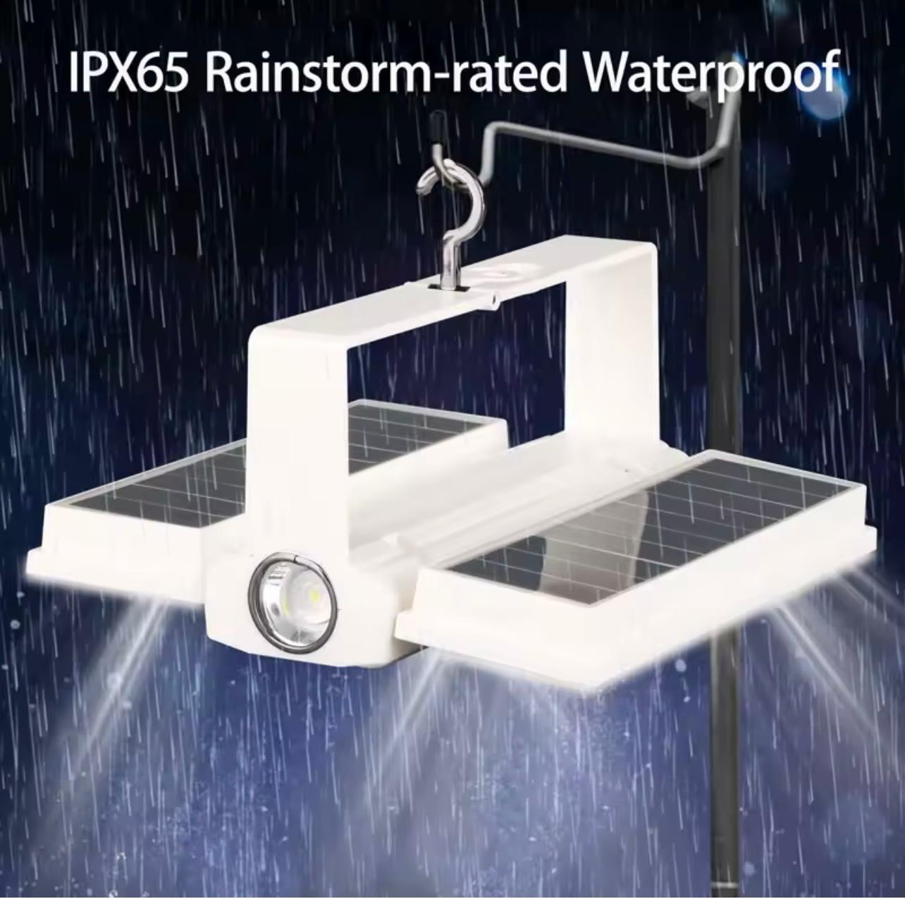 Solar Power LED Camping Lamp – 90° Folding Portable Flashlight & Lantern with 4 Lighting Modes