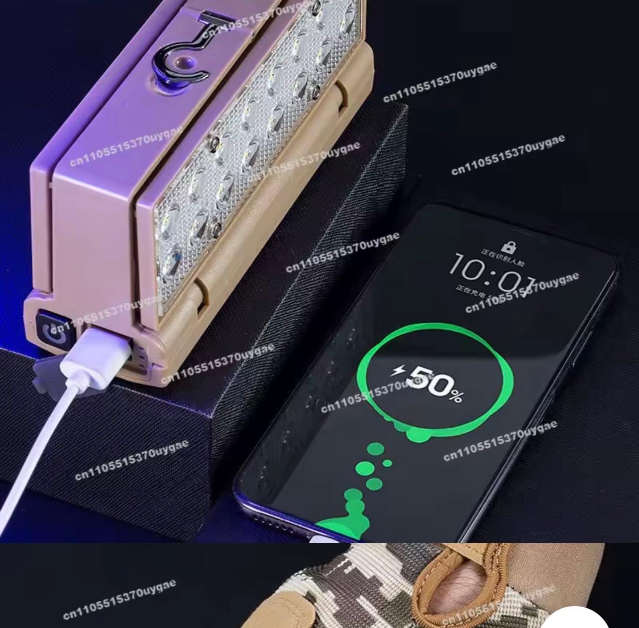 Solar Power LED Camping Lamp – 90° Folding Portable Flashlight & Lantern with 4 Lighting Modes