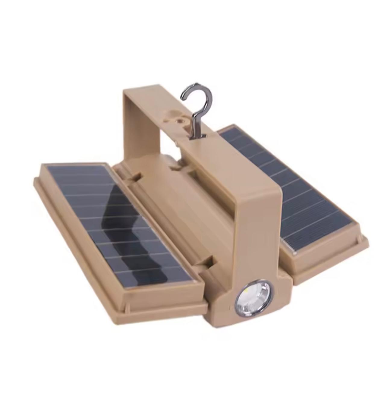 Solar Power LED Camping Lamp – 90° Folding Portable Flashlight & Lantern with 4 Lighting Modes