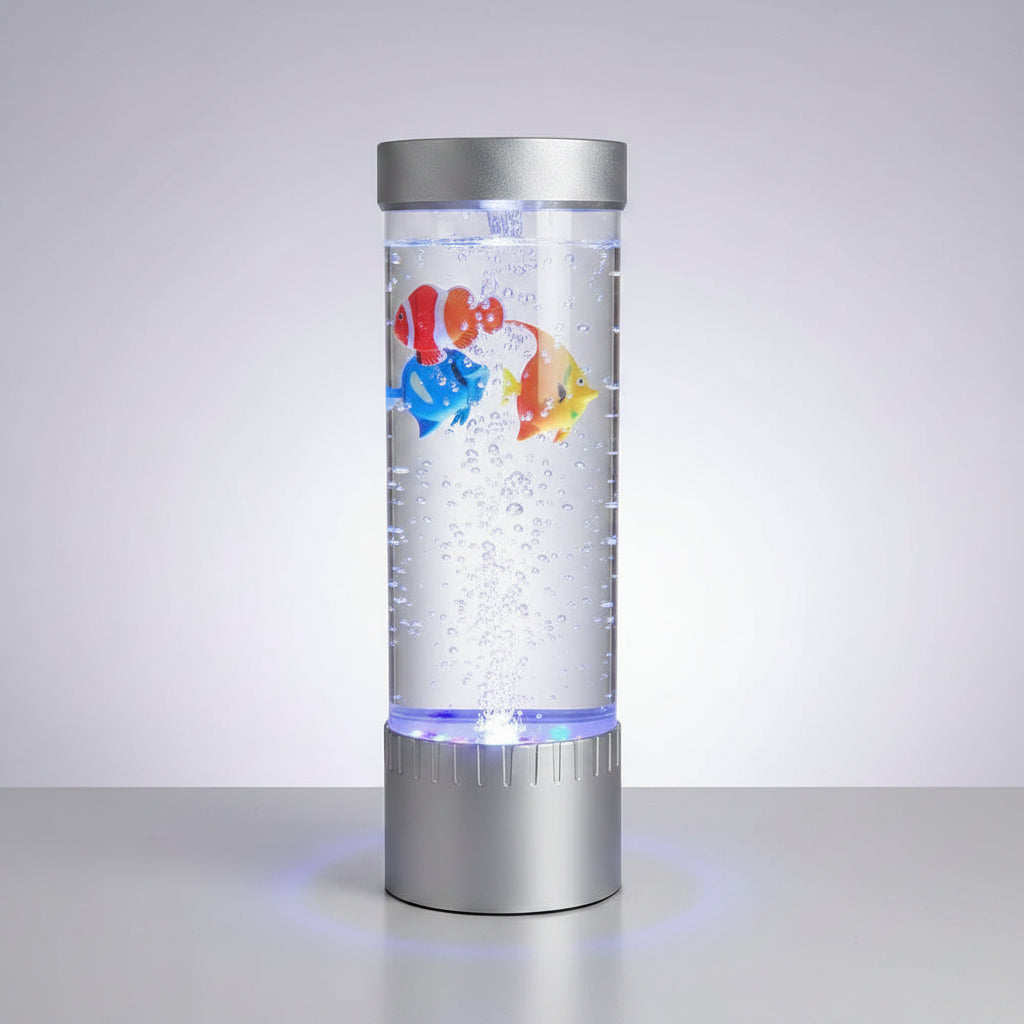 LED Desktop Fish Tank – Fantasy Fish Lamp with Bubble Lights & Water Dancing Tube