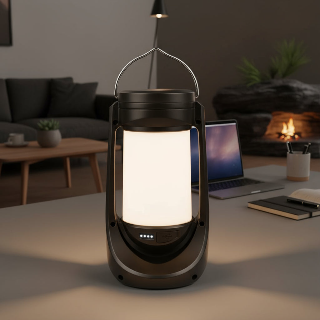 Rechargeable Outdoor Camping Atmosphere Light with Adjustable Flame Effect β 3-Mode LED Lantern