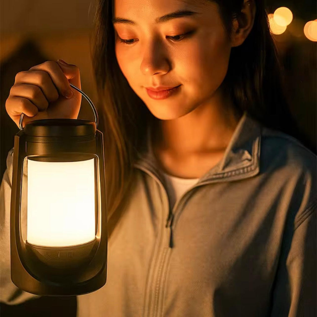 Rechargeable Outdoor Camping Atmosphere Light with Adjustable Flame Effect – 3-Mode LED Lantern