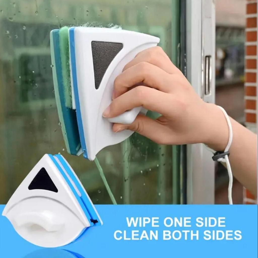 Triangular Glass Cleaner – Double-Sided Magnetic Window Cleaning Tool