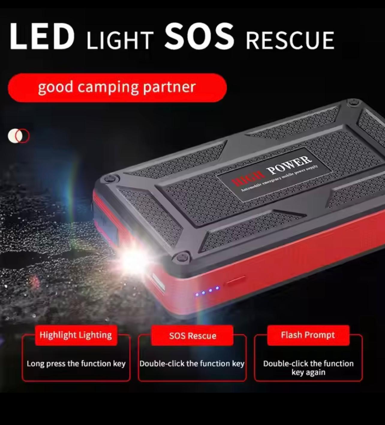 Car Jump Starter & All-in-One Portable Battery Charger – Powerful Emergency Booster Pack