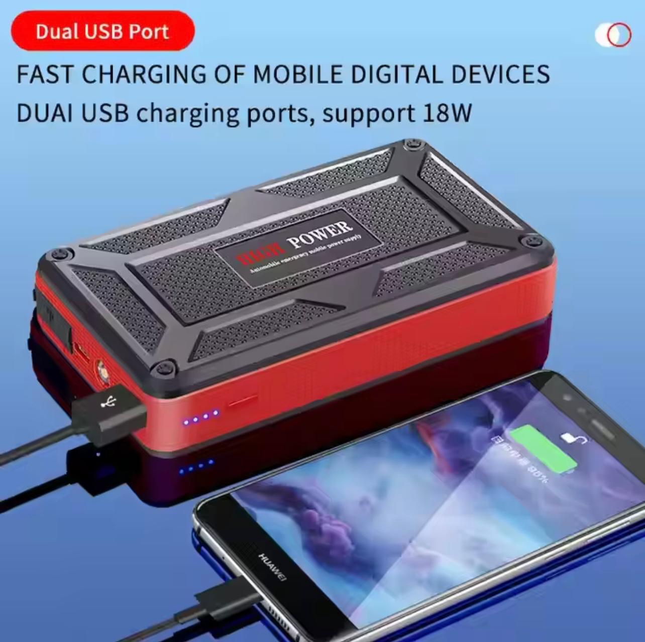 Car Jump Starter & All-in-One Portable Battery Charger – Powerful Emergency Booster Pack