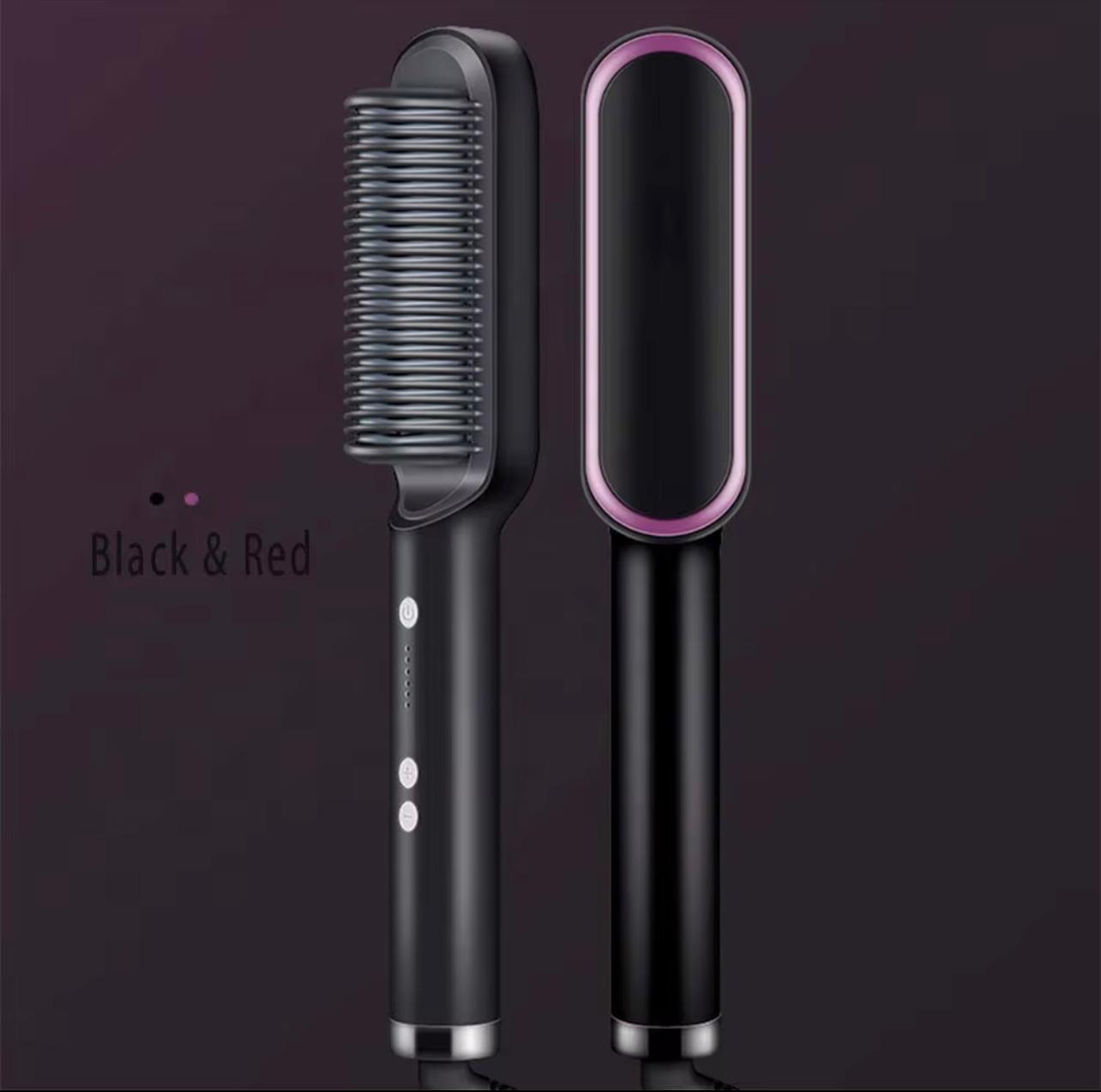 Portable Hair Straightener Brush – Fast Heating Comb with Temperature Control
