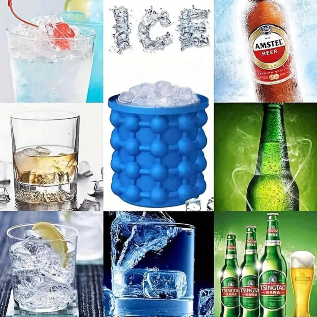 Portable Silicone Ice Bucket Mold with Lid