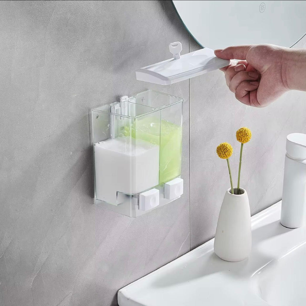 Wall-Mounted Manual Double-Head Soap Dispenser – 1000ML