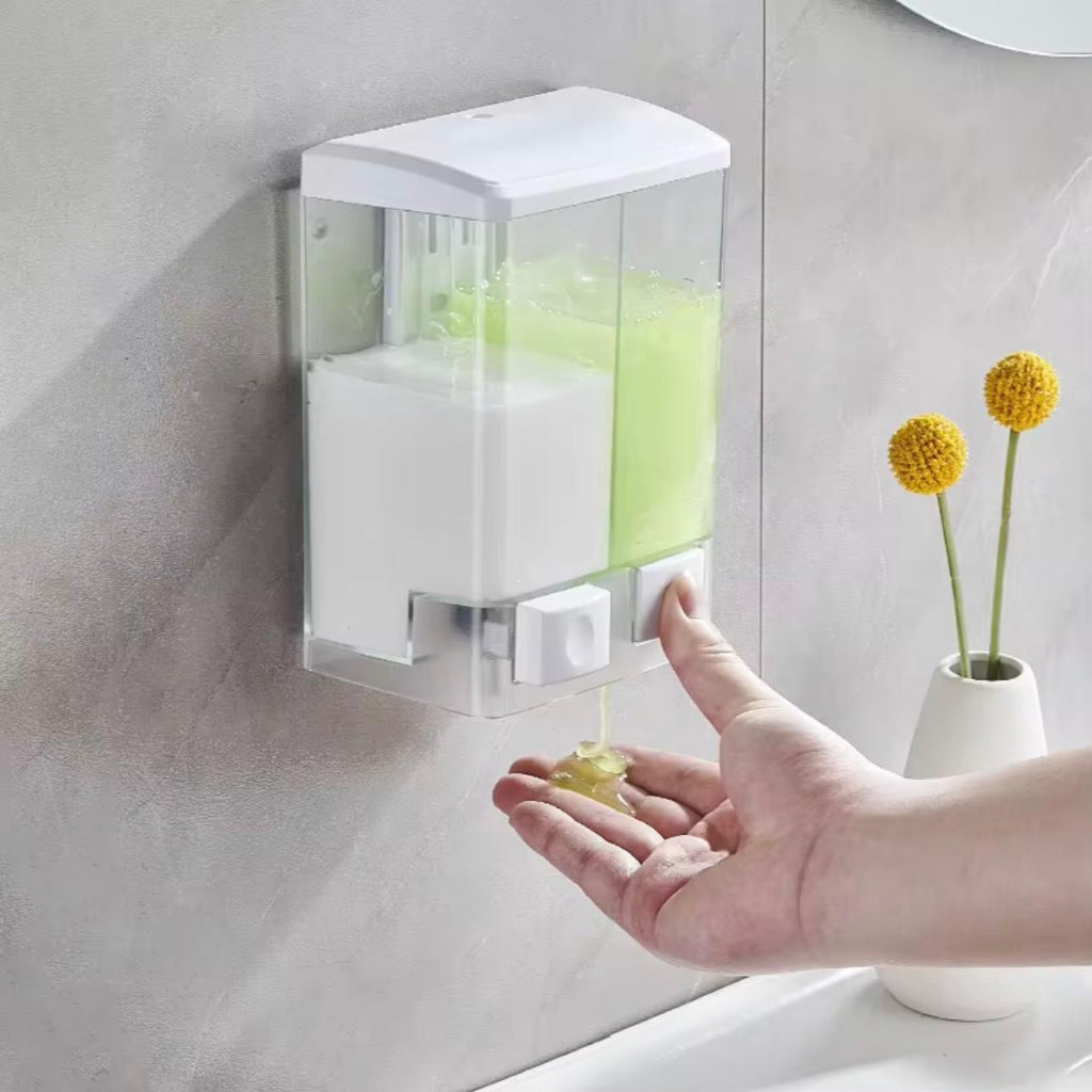 Wall-Mounted Manual Double-Head Soap Dispenser – 1000ML