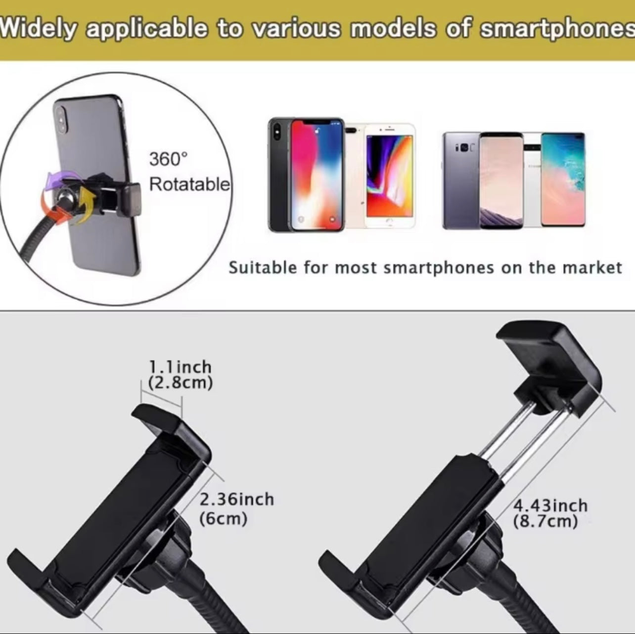 Adjustable LED Ring Light with Phone Holder – 3 Color Modes, USB Powered, Flexible Arm Clamp