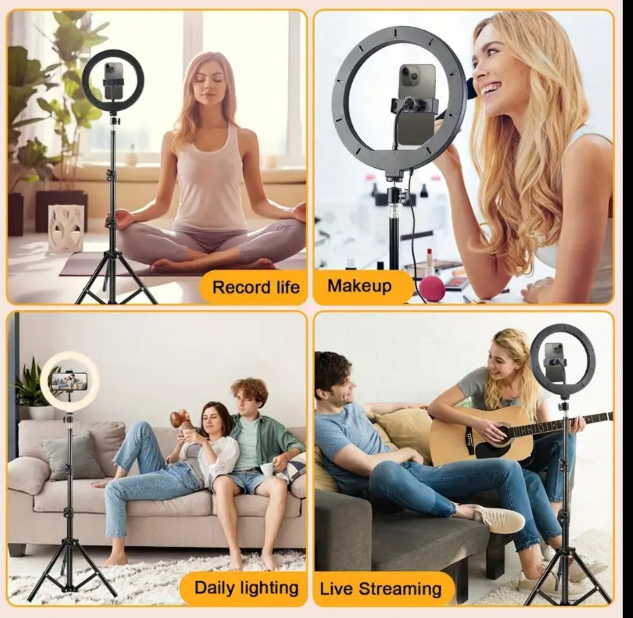 Selfie Ring Fill Light with Tripod – Mobile Circular Lamp for Video, Photo, Makeup & Live Streaming