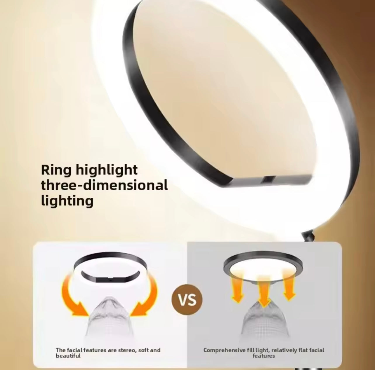 Selfie Ring Fill Light with Tripod – Mobile Circular Lamp for Video, Photo, Makeup & Live Streaming