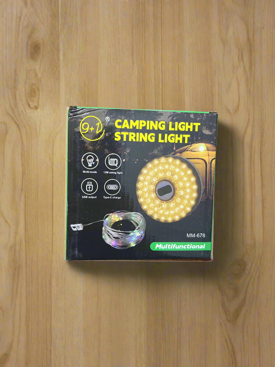Camping Light Pull String Lamp – RGB Solar & USB Rechargeable, Portable Tent Light