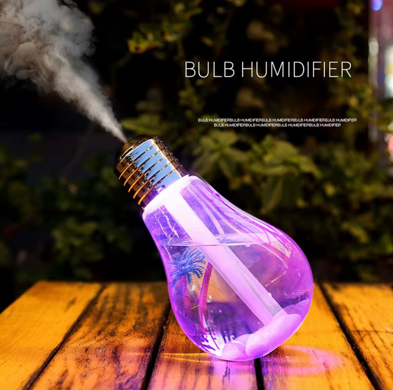 Creative Hanging Light Bulb Mini Humidifier – USB Powered with Colorful Night Light & Mist Function