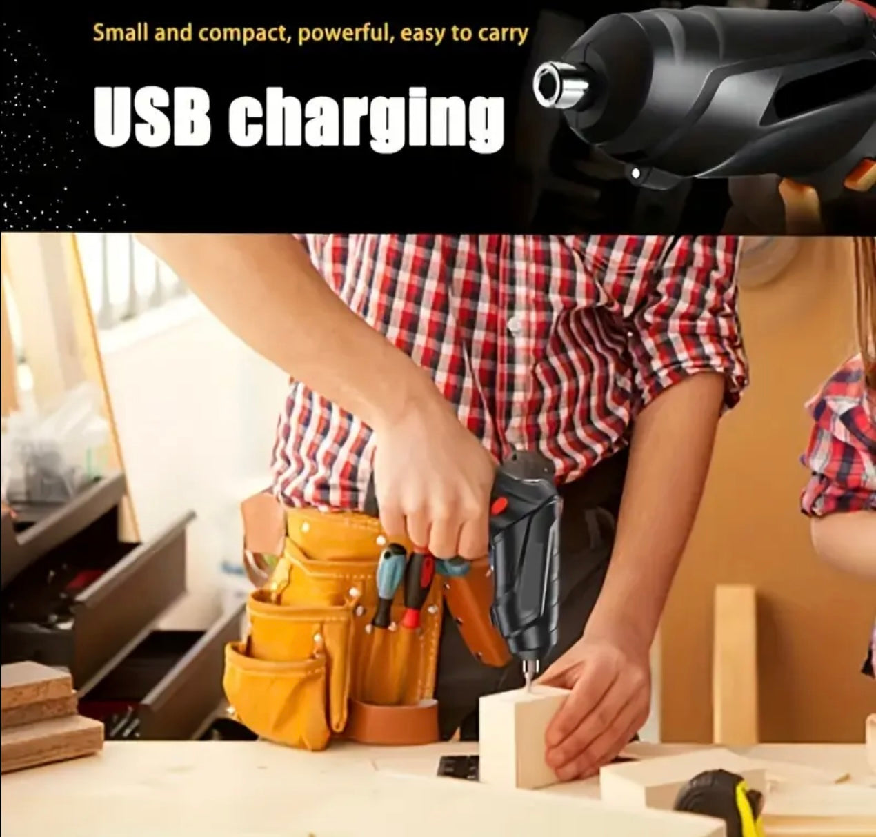 طقم مفك براغي كهربائي لاسلكي - مفك مثقاب متعدد الوظائف قابل لإعادة الشحن مع ضوء LED