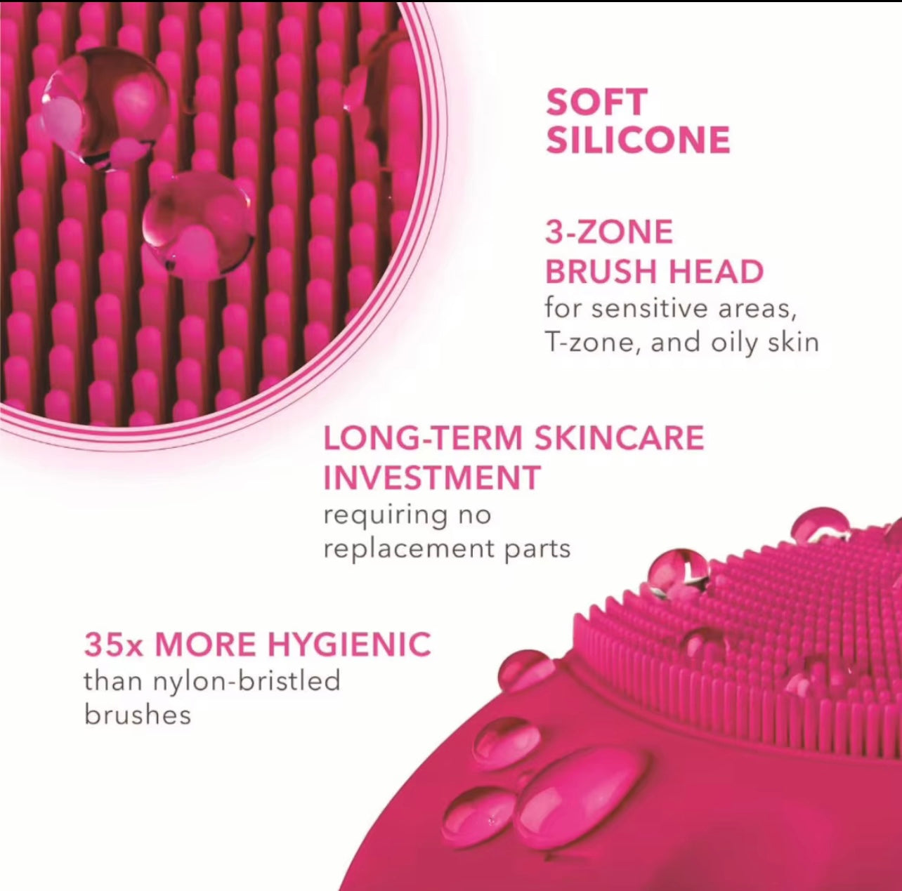Rechargeable Electric Silica Gel Face Cleansing Brush – Pore Cleaner