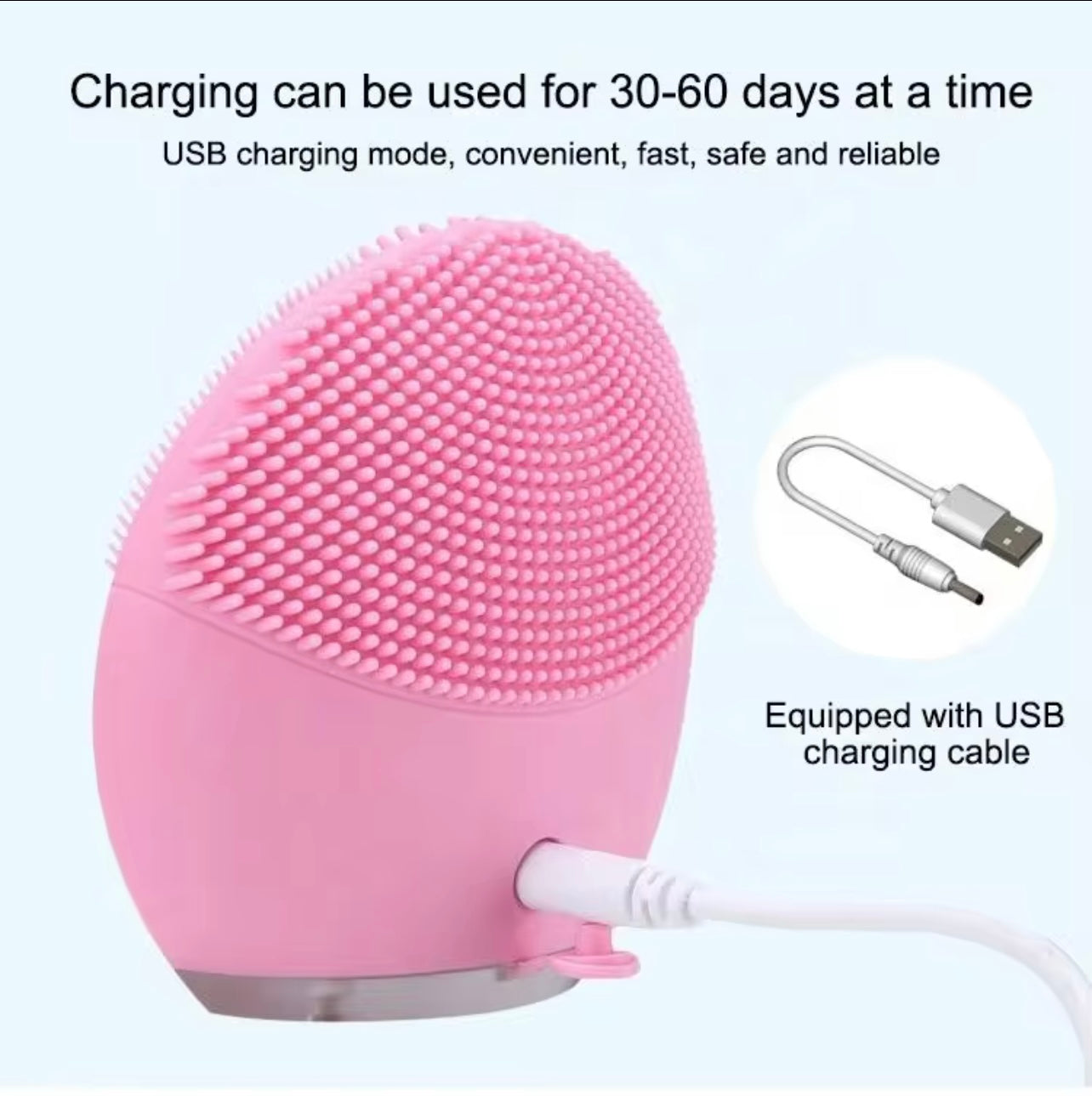 Rechargeable Electric Silica Gel Face Cleansing Brush – Pore Cleaner