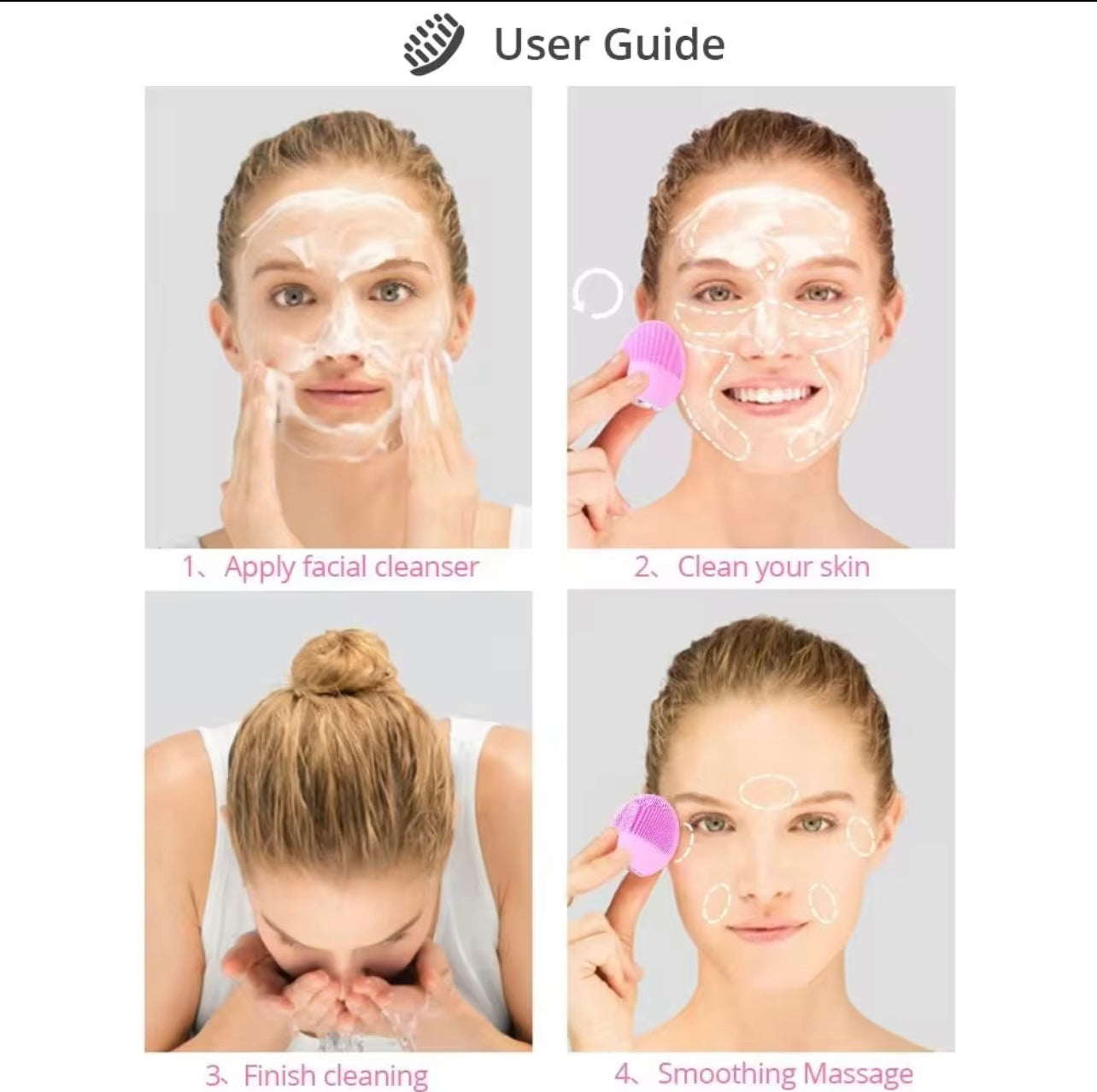 Rechargeable Electric Silica Gel Face Cleansing Brush – Pore Cleaner