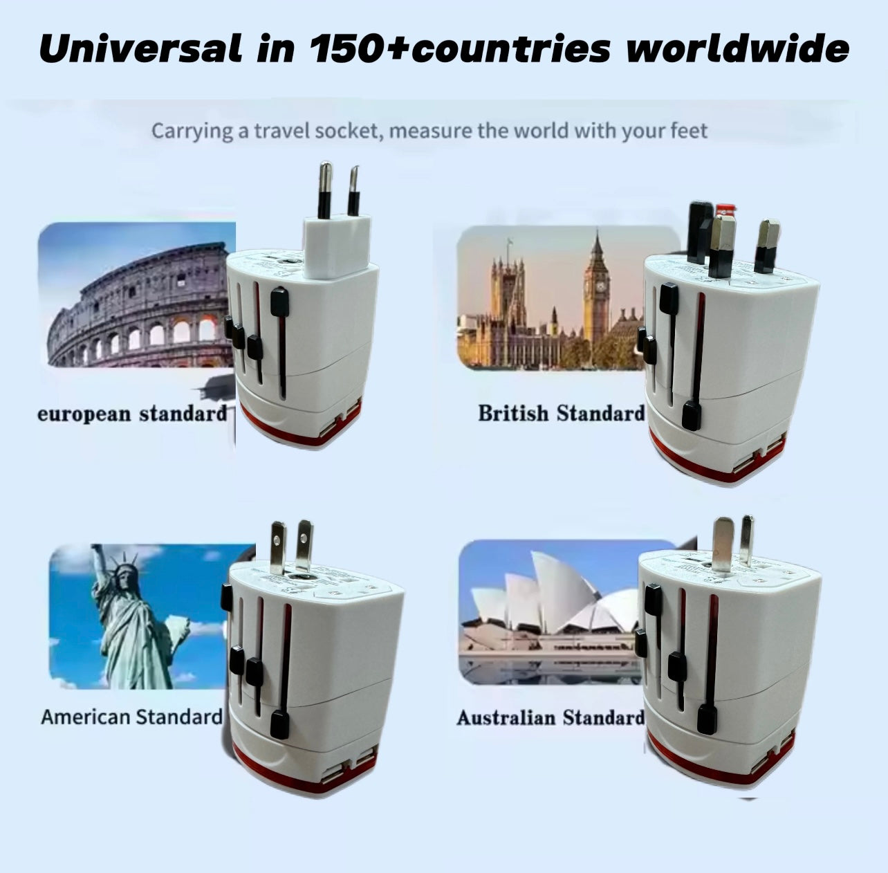 Stock Universal Travel Adapters Us Uk Eu Au International Available Plug Socket Travel Us Charger Power Adapter
