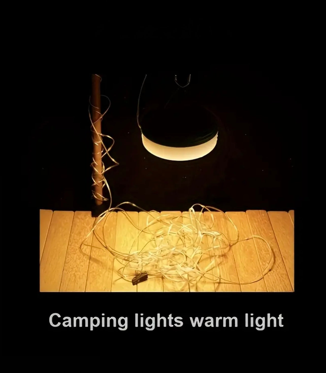 Camping Light Pull String Lamp – RGB Solar & USB Rechargeable, Portable Tent Light