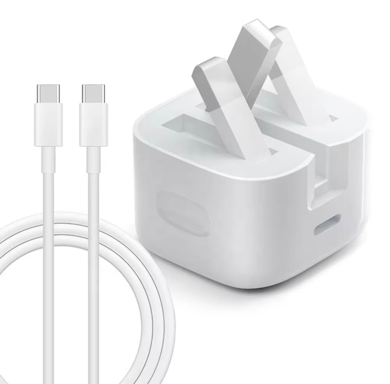 UK USB C-C Charger Quick Charge 60W Foldable Type C Fast Charging Travel Wall Charger Power Adapter