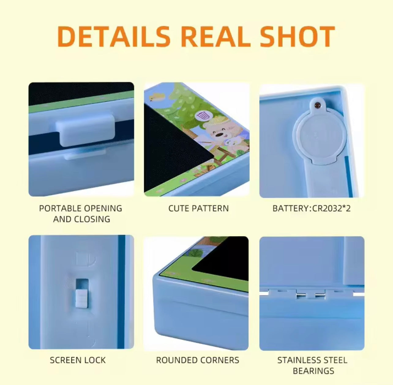 Customized Pen Storage Box – Cute Cartoon Stationery Organizer with 7-Inch LED Drawing Board