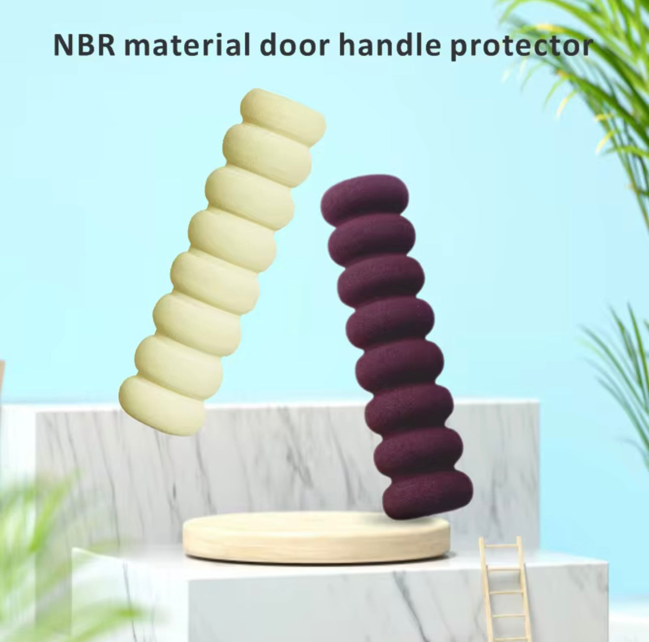 قطعتان من الأغطية الواقية لمقبض الباب - أغطية حلزونية مضادة للتصادمات والسلامة