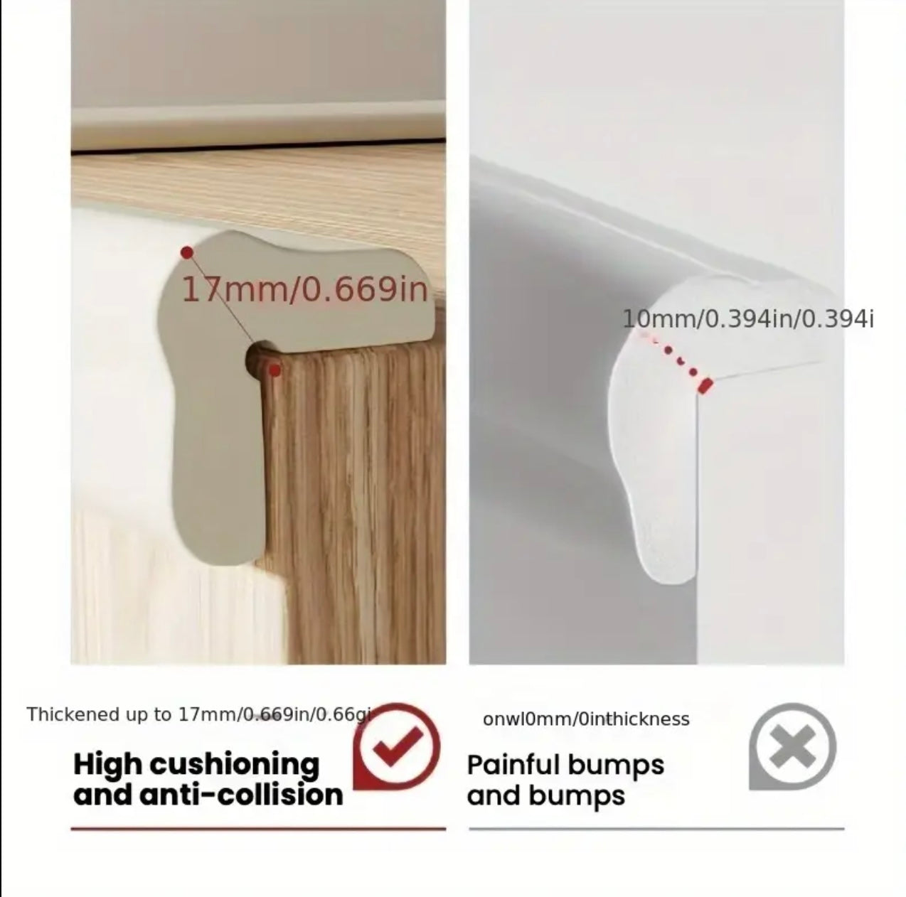 قطعة واحدة من شريط الحماية المضاد للتصادمات - واقي حافة سميك وناعم للأثاث