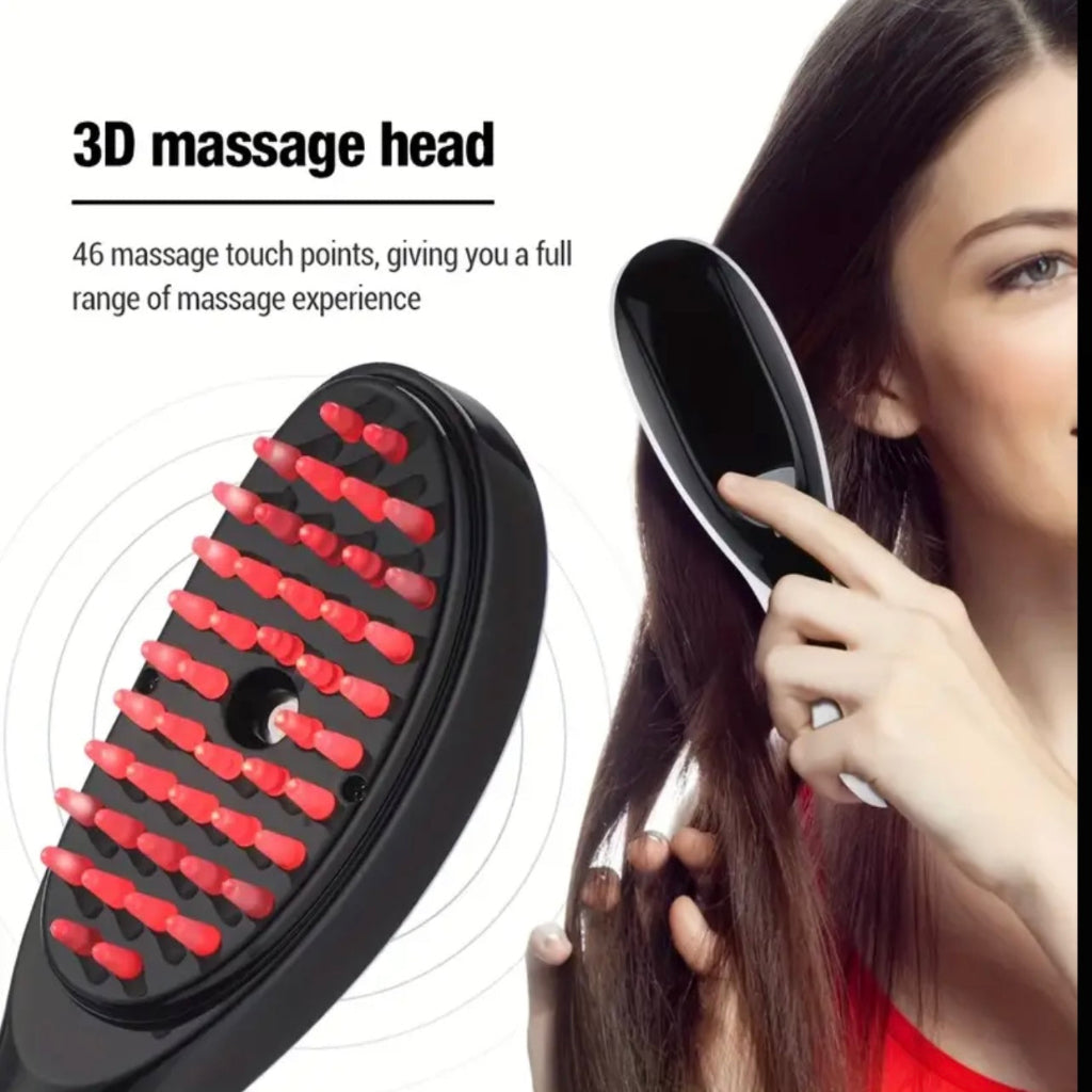 USB Rechargeable Electric Hair Massage Comb β Vibration & Negative Ion Scalp Brush