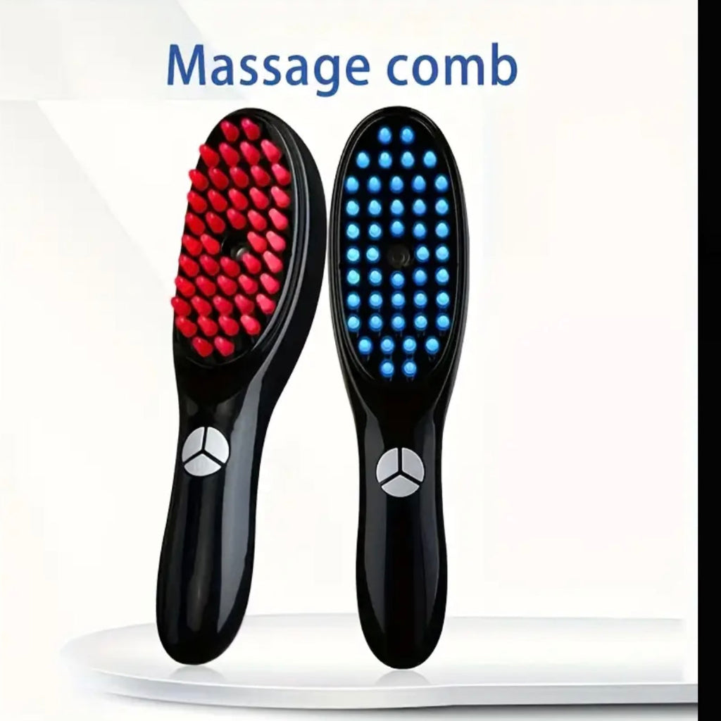 مشط تدليك الشعر الكهربائي القابل لإعادة الشحن عبر USB - فرشاة الاهتزاز والأيونات السالبة لفروة الرأس