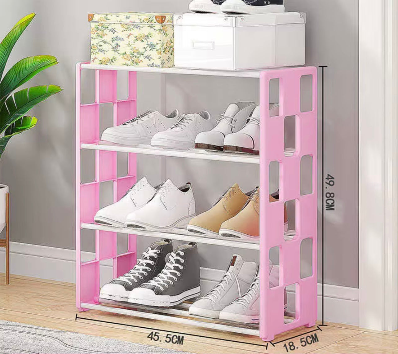 4-Layer Shoe Rack – Space-Saving Entryway & Bedroom Storage Shelf