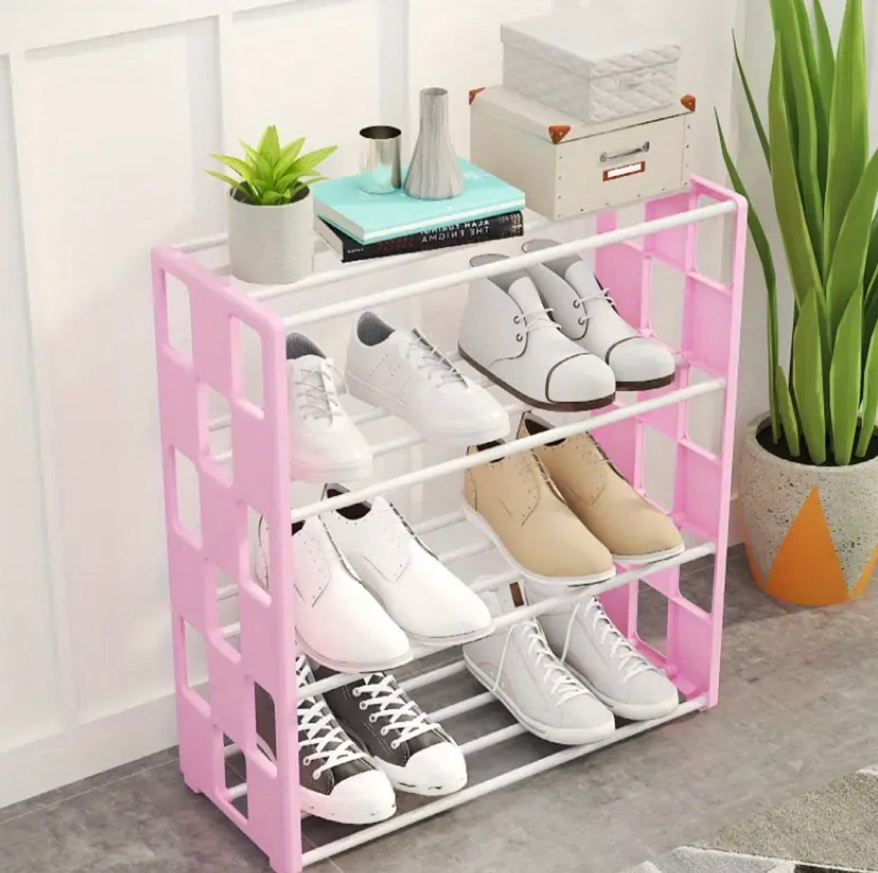 4-Layer Shoe Rack – Space-Saving Entryway & Bedroom Storage Shelf