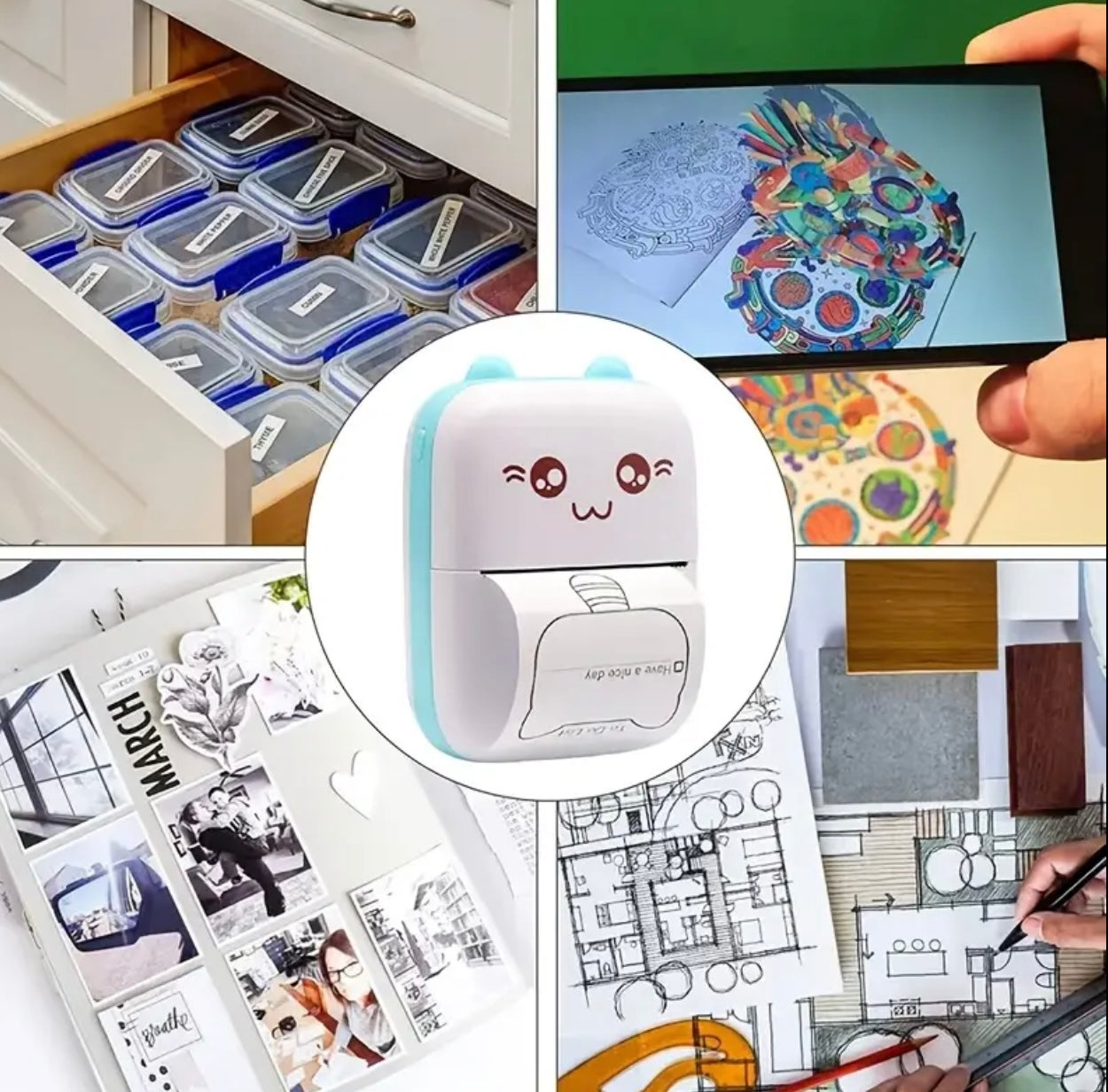 Portable Mini Photo Printer – USB Rechargeable Wireless Thermal Printer for iOS & Android