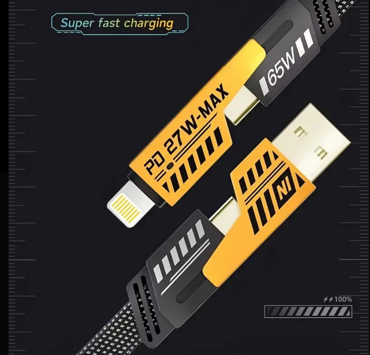 4-in-1 USB-C Cable β PD Fast Charging & Data Sync with Multi-Port Compatibility